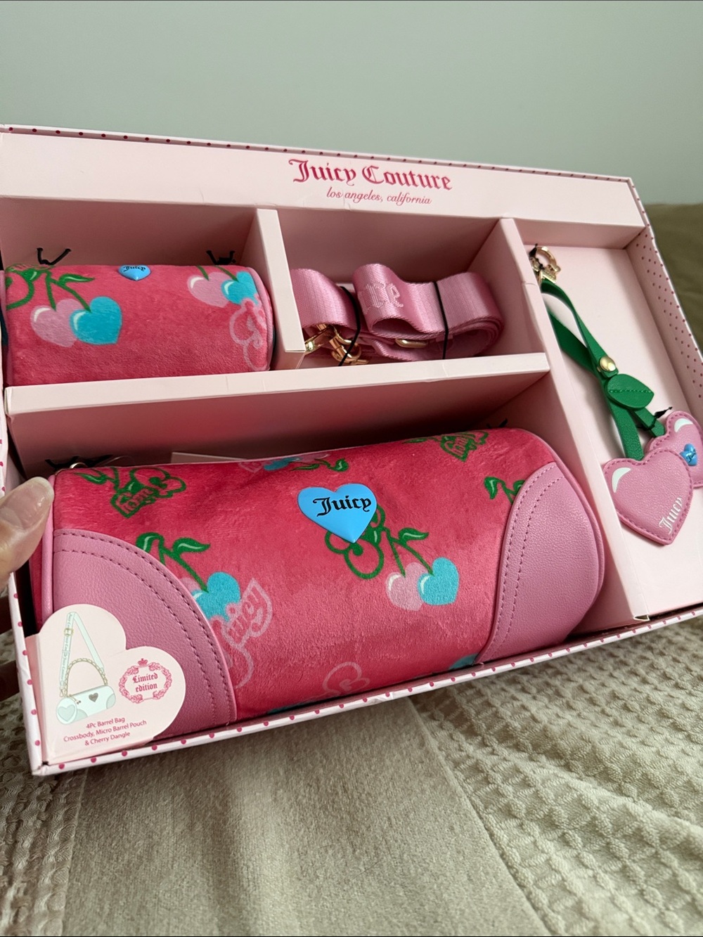 Juicy Couture Pink Cherry Barrel Purse